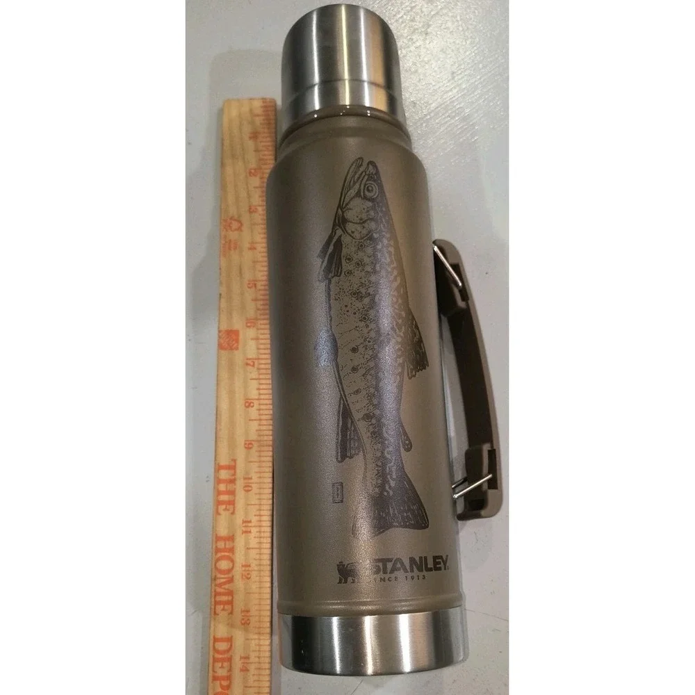 Stanley Peter Perch Trout Heritage Stainless Steel Vacuum Insulated Thermos New - Picture 5 of 6